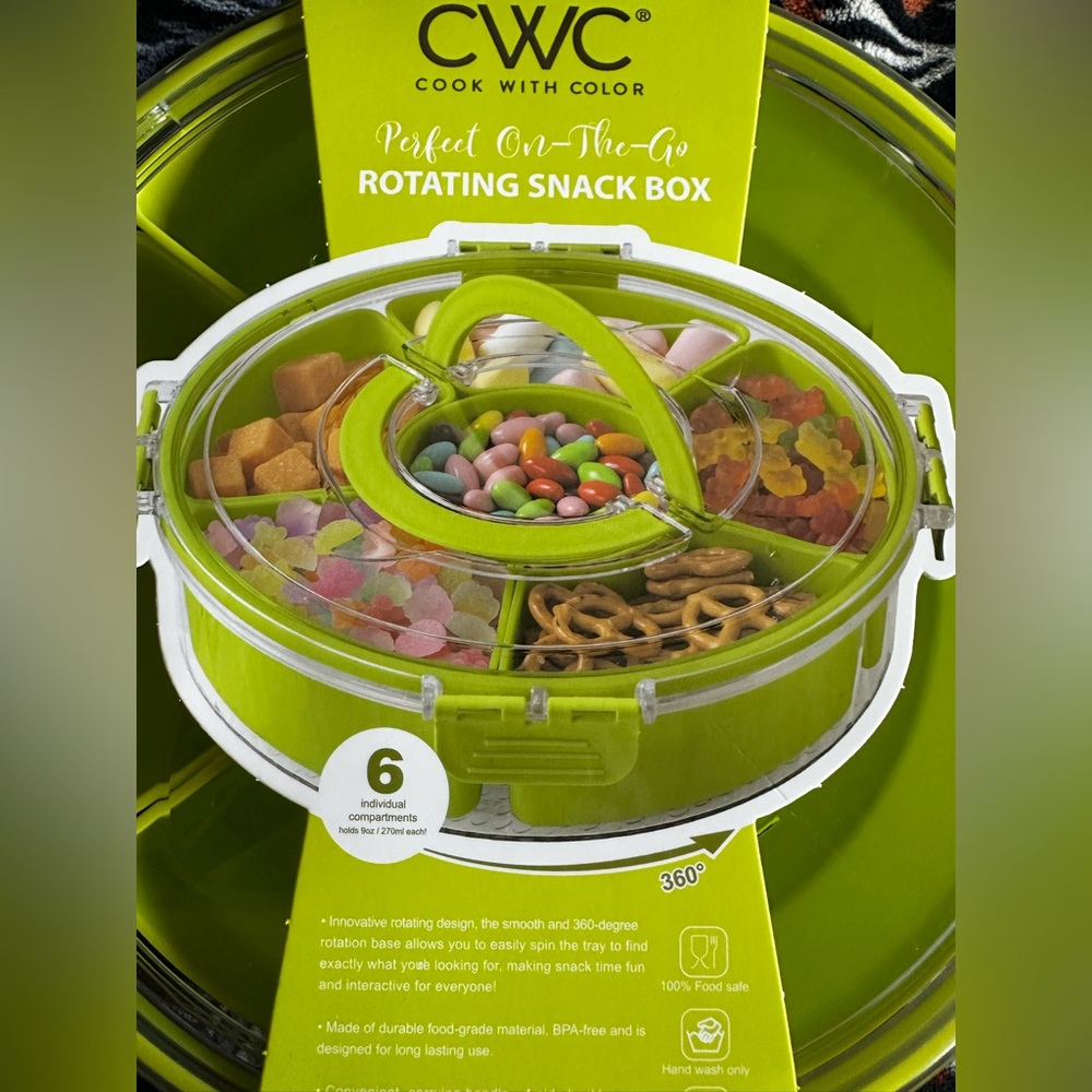 💚 CWC Rotating Snack Box Lazy Susan Charcuterie Container - Picture 3 of 6